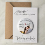 Handmade Save the Dates Card with Your Photo Fridge magnet