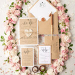 Vintage Wooden Wedding Invitations, Elegant Birch Heart Wedding Cards, Bespoke Eco Paper Wedding Invites, Handmade Wedding Stationery
