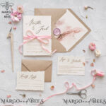 Delicate Watercolor Wedding Invitations, Elegant And Handmade Wedding Invites, Affordable Wedding Invitation Suite, Romantic Pink Wedding Cards