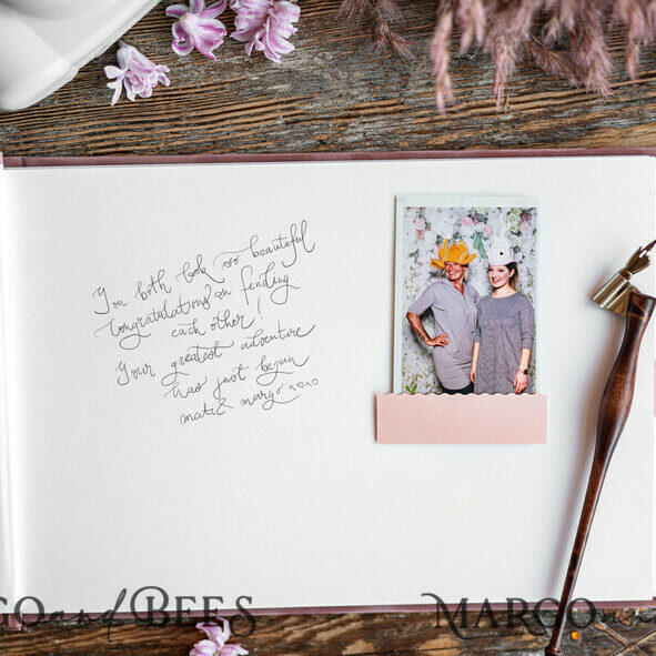 Boho Lillac Instax velvet Wedding GuestBook Gold, Large Instant Wedding Guest Book, Polaroid velvet Guestbook Violet Golden wedding