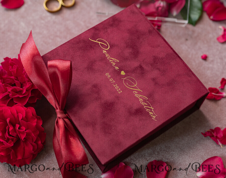 Burgundy ring online box