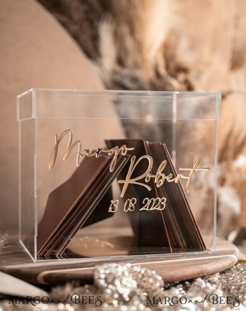 Modern Clear wedding wishing well acrylic money gift card box, Personalized Wedding Card Box, Acrylic Card Box, Wedding Card Box with Lid, Wedding Money Box, Wedding Card Box, Wedding Card Holder