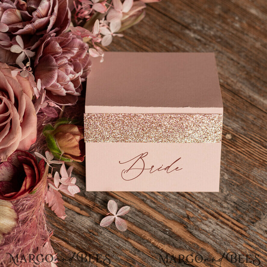 Romantic Blush Pink Wedding Place Card, Pink Wedding Name Tags with Pink Shimmer Paper, Delicate Escort Cards for Your Wedding Tables, Pink Glitter Place Cards
