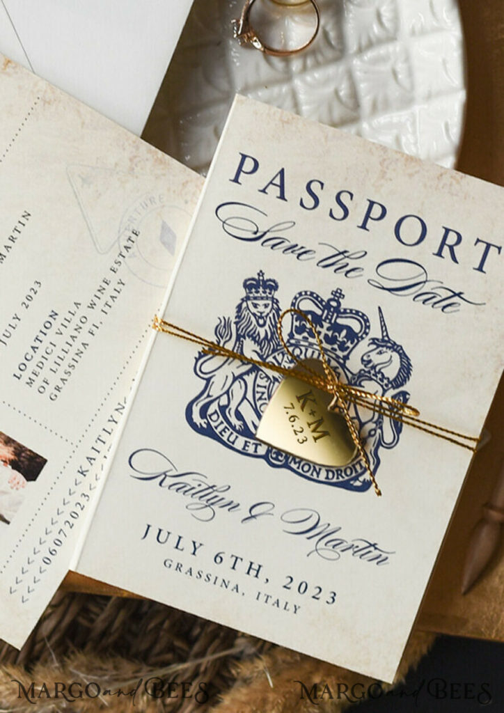 Personalised Passport Save the Date Card, Travel Wedding Save The Dates , Wedding Destination Save The Date Cards