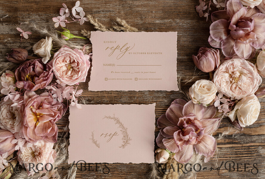 Elegant wedding invitation copper wax, Boho wedding invitations, Floral Elegant Wedding Invites, Botanical wedding Stationery