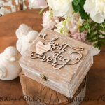 “Personalised Wood Wedding Ring Box: Rustic Charm with Real Flowers in Resin – His and Hers Luxury Wedding Box”