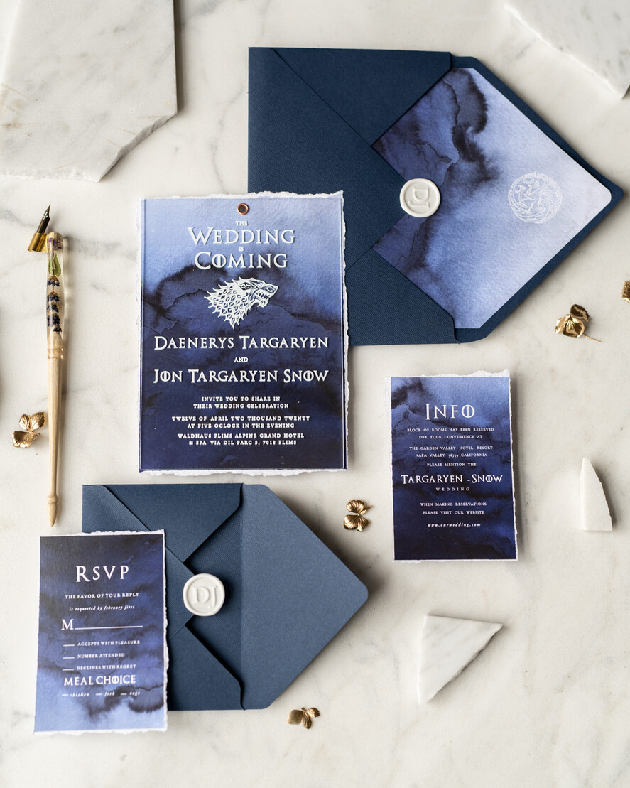 Navy Blue Elegance: Timeless Charm for Your Wedding Invitations