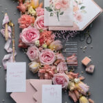 Luxury Floral Acrylic Plexi Wedding Invitations: Romantic Blush Pink Vintage Wedding Invitation Suite with Elegant Vellum Cover