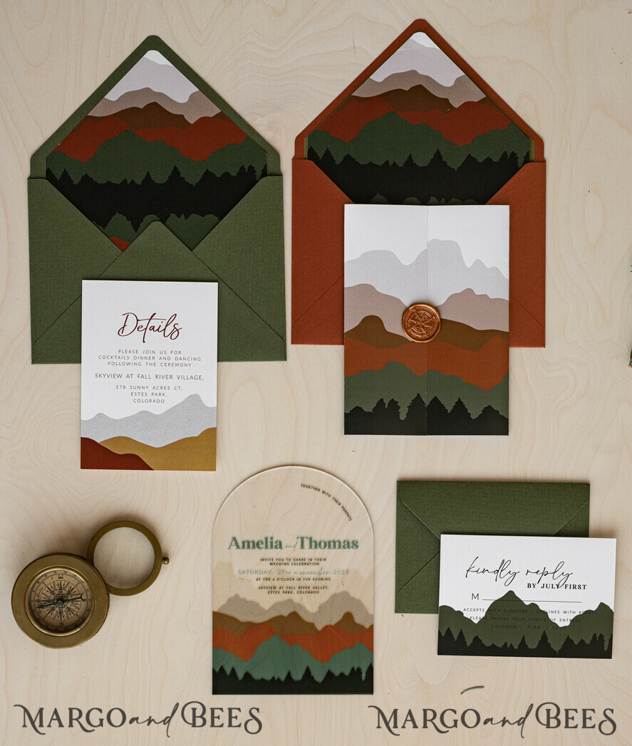 Summit Elegance: Unveiling the Beauty of Mountain-Themed Wedding Invitations