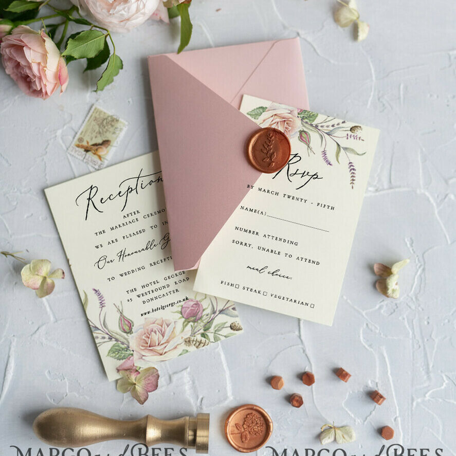Floral wedding invitations, floral wedding accessories, floral wedding stationery, calligraphy, rose wedding invitations, garden rose, garden roses, garden roses wedding invitations, feather wedding invitations, feather design, feather illustration, peony wedding invitations, peony wedding cards, forest fruit, forest fruit wedding invitations, blush pink wedding invitations, ecru wedding invitations, romantic wedding invitations, floral wedding cards, vellum envelope, pink bow