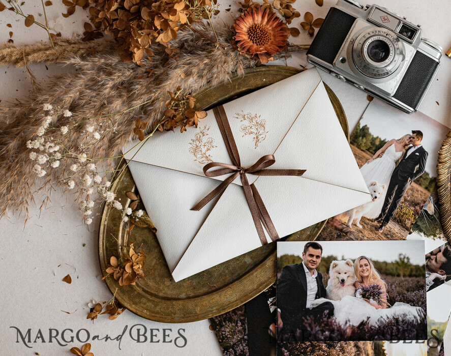 Packaging for Wedding and Family Photographers, Customized leather Envelope for Photos, engraved leather Case Prints 5x7