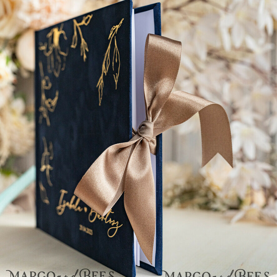 Navy blue Instax velvet Wedding GuestBook and plexi sign set, Dark Blue Large Instant Wedding Guest Book, Maroon Polaroid velvet Guestbook Marsala Golden wedding