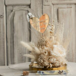 Geschenkschachtel für Geld Geldgeschenk zur Hochzeit mit Strauß aus Trockenblumen personalisiert