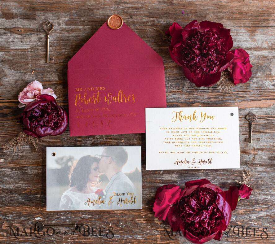Wedding Thank You card with your photo, Thank you Card Guest