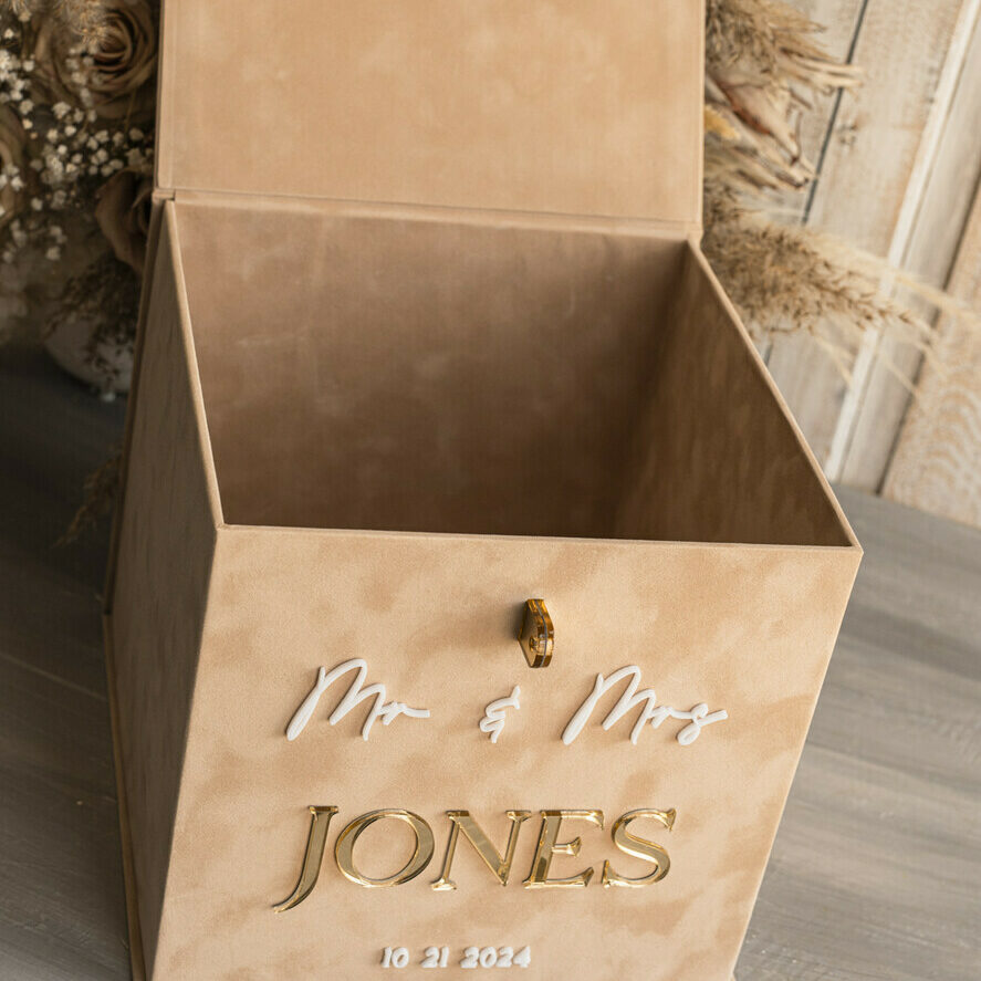 Beige Card Box and Arch Acrylic Cards & Gifts Clear Sign, Velvet Rust Wedding Card Box with Lid, Burnt Orange Wedding Money Box, Copper Wedding Card Box cards and gift Arch acrylic sign set