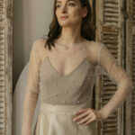 Transform Your Bridal Style with an Ivory Tulle Wedding Bolero Embellished with Pearls