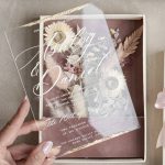 Natural Dried Flowers Bespoke Blush Pink Velvet Wedding Box Invitation