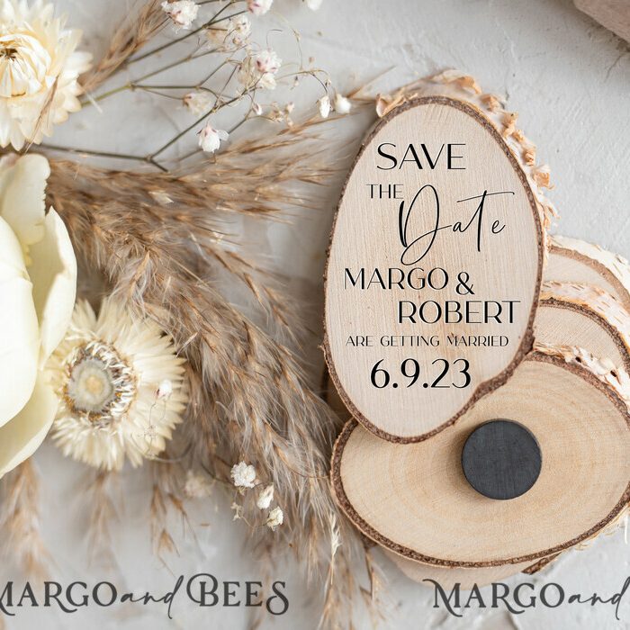 Wedding Save The Date Card and wooden slice Magnet, craft Save Our Date wood slice Magnets, Boho save our dates Cards wooden Magnets Cards, boho wedding save the date cards and slice magnets