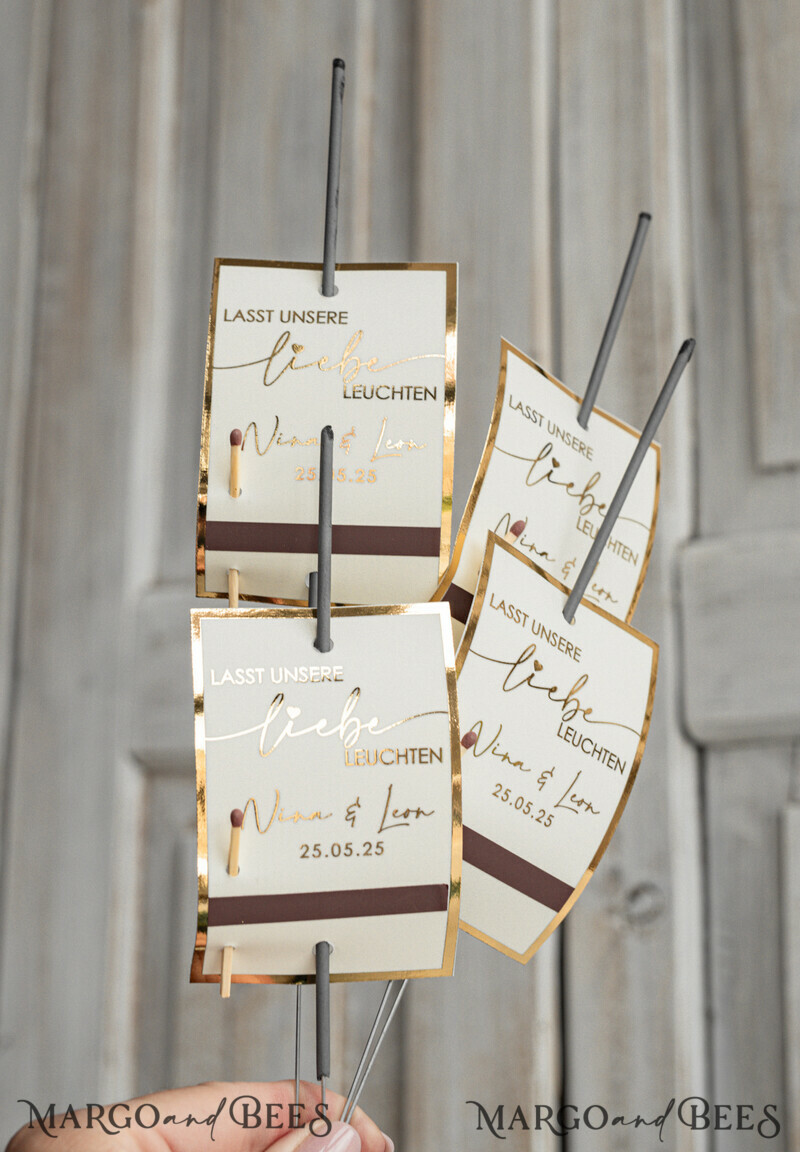 Hochzeit Wunderkerzen Etiketten Personalisierte. Für Hochzeit, Party, Jubiläum oder zur Verlobung