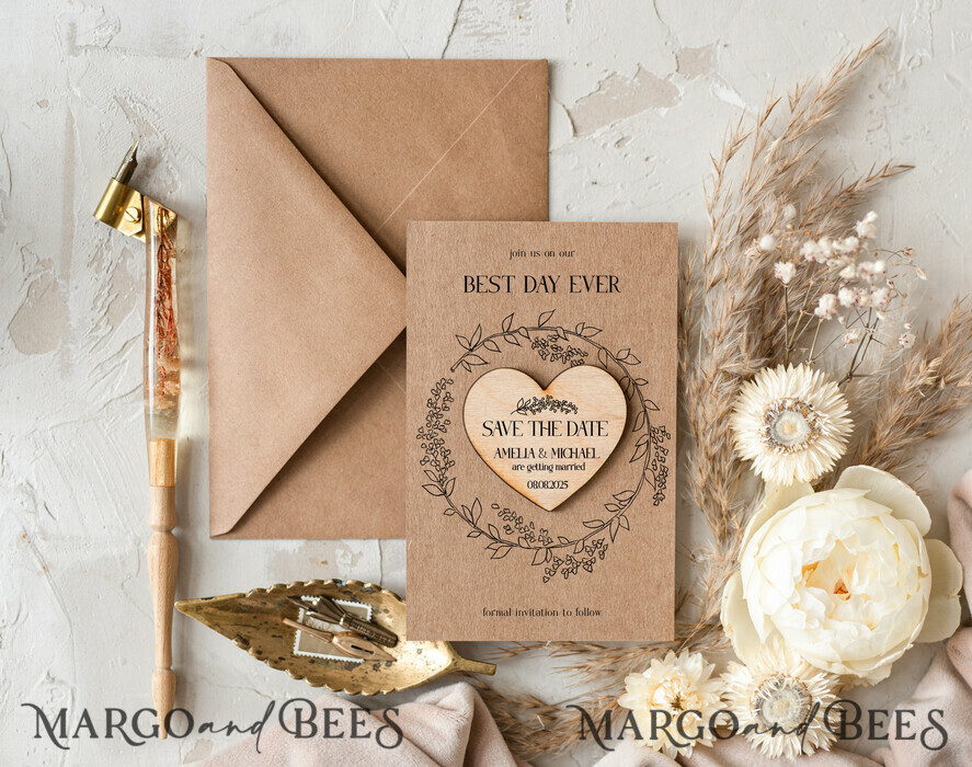 Wedding Save the Date card, magnetic