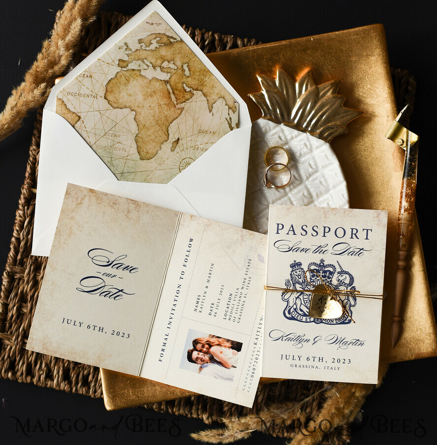 Personalised Passport Save the Date Cards: The Perfect Travel-Inspired Wedding Invitations