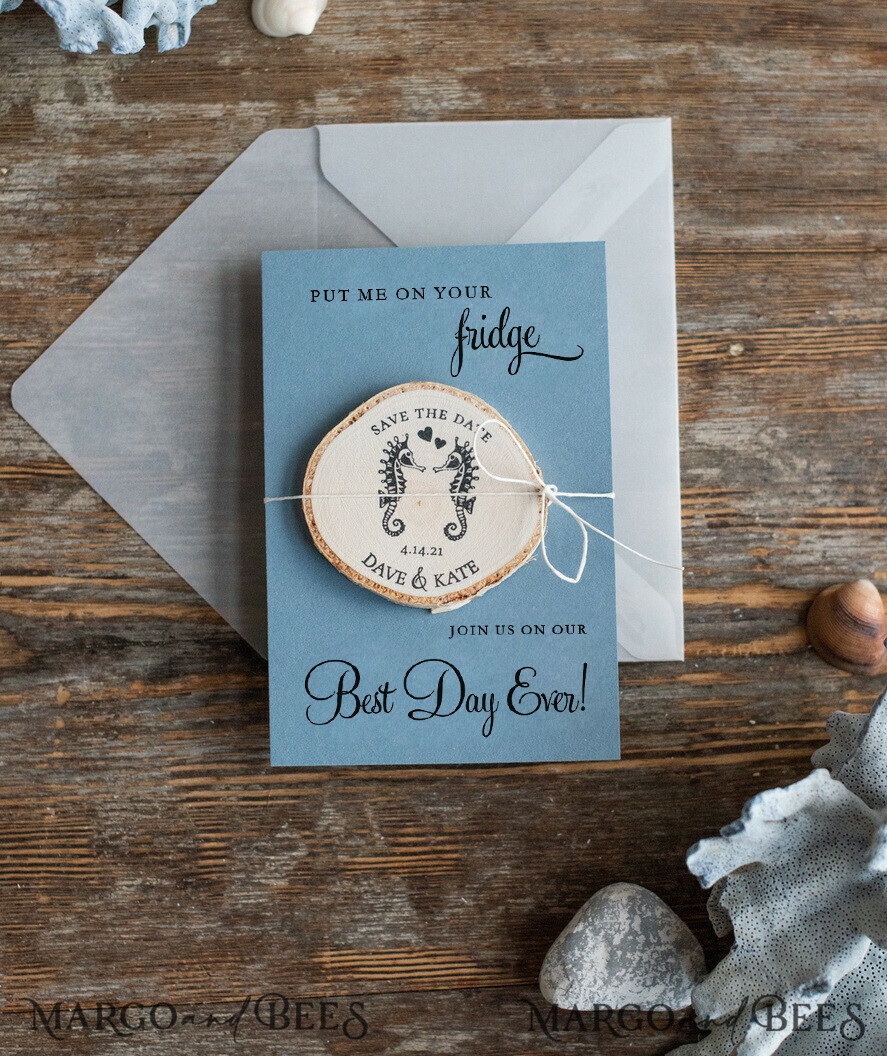 Personalised Beach Save the Date Magnets and Card: Perfect for Your Destination Wedding