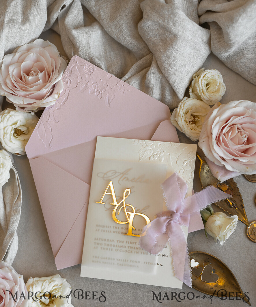 Blush Gold Wedding Invitation: A Blend of Romance and Luxury