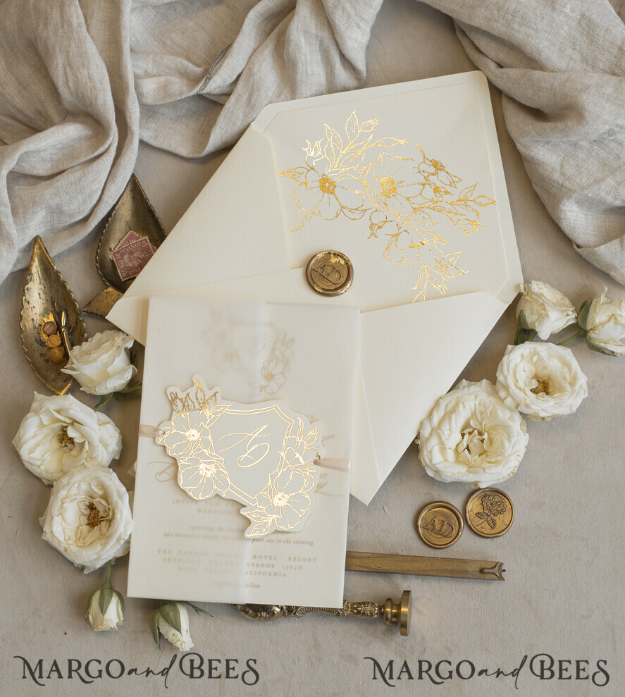 Romantic Elegance: Vintage Floral & French-Inspired Wedding Invitations