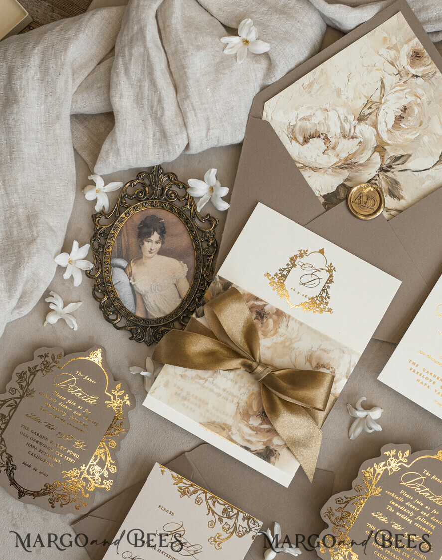 Vintage Baroque Wedding Invitation Suite: Timeless Elegance for Your Special Day