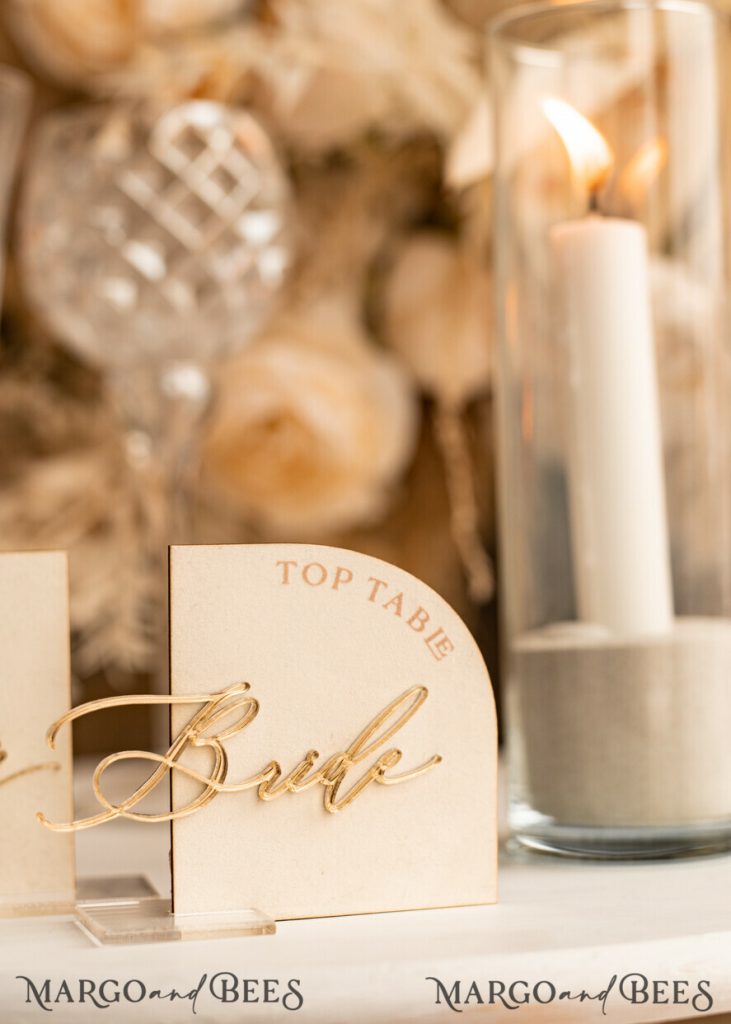 Ivory Wedding Place Cards, Modern half arch Velvet Acrylic Place card with stand, Wedding seat gold Cards, Velvet Mirror gold Name Card, Editable Text
