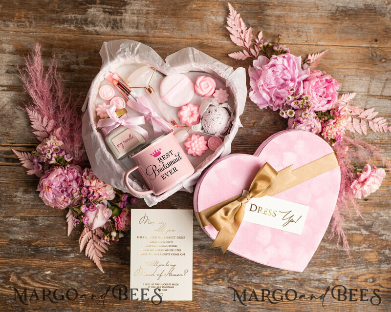 Maid of Honor & Bridesmaid Gift Idea – Luxury Velvet Robe & Thank You Spa Gift Box Set