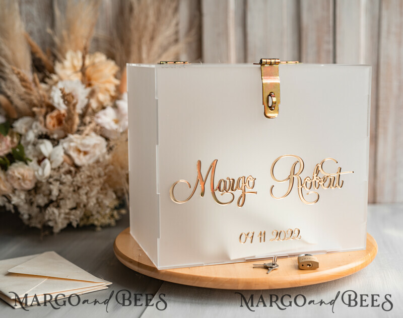 Frozen wedding wishing well acrylic money gift card box, Personalized Wedding Card Box, Acrylic Card Box