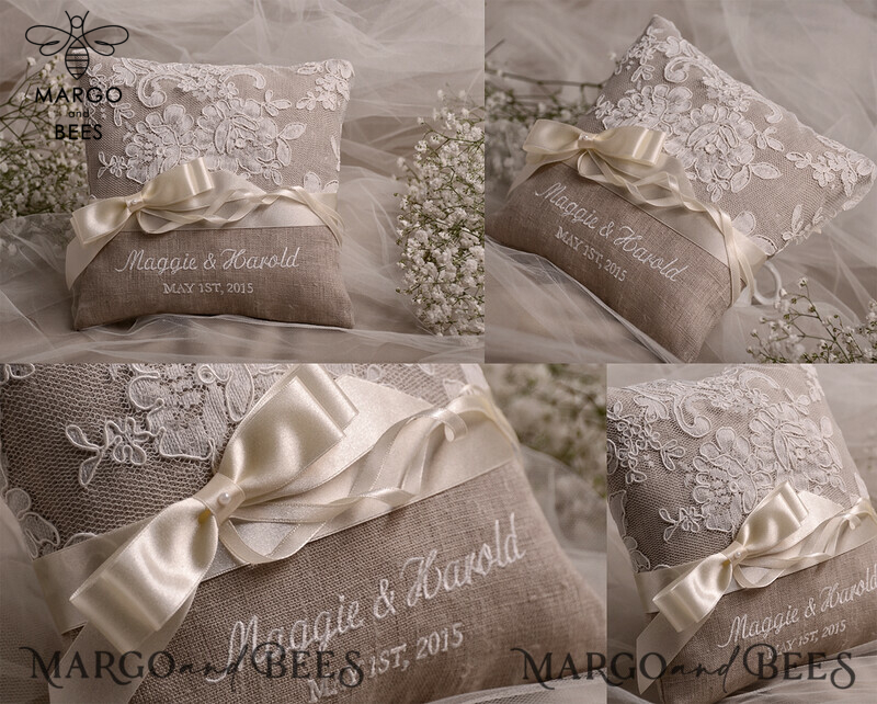 Custom Wedding Ring Box and Personalised Wedding Ring Pillow: Creating the Perfect Ceremony Ambiance-1