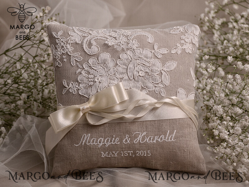 Custom Wedding Ring Box and Personalised Wedding Ring Pillow: Creating the Perfect Ceremony Ambiance-0