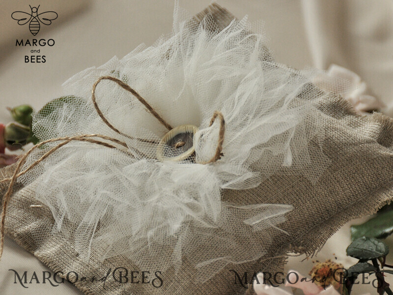 Box • Personalized Ring Box for Wedding Bands • Handmade Lace Wedding Ring Pillow • Rustic Ring Bearer Pillow • Custom Linen Ring Bearer Box-2