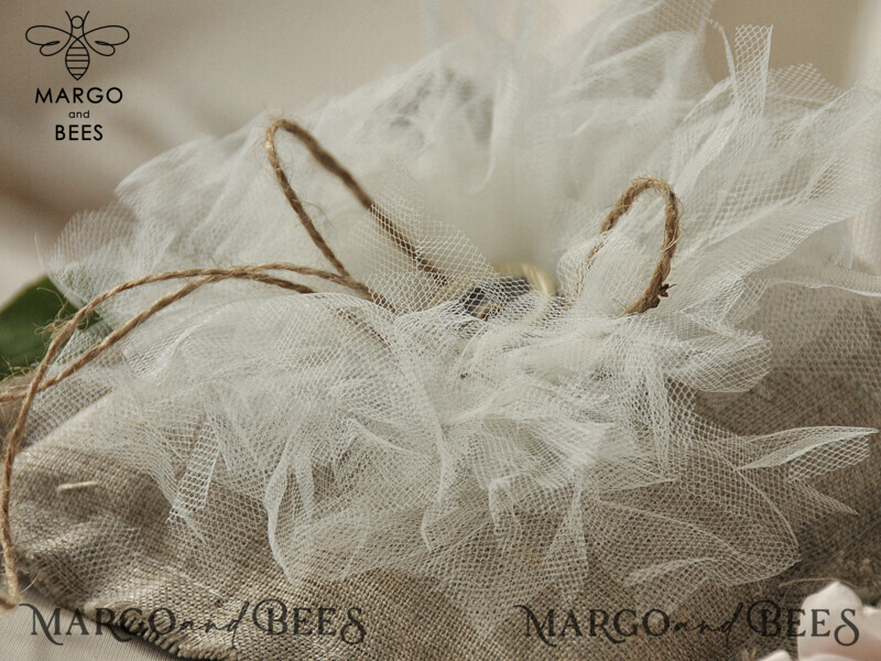 Box • Personalized Ring Box for Wedding Bands • Handmade Lace Wedding Ring Pillow • Rustic Ring Bearer Pillow • Custom Linen Ring Bearer Box-3