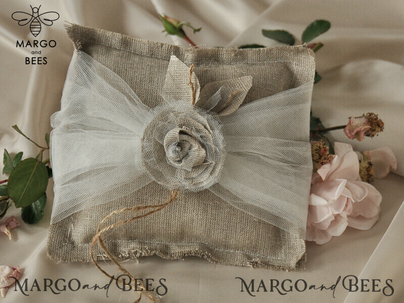 Pillow • Personalized Ring Box for Vintage Boho Wedding Ceremony-5