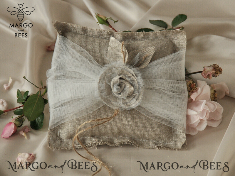 Pillow • Personalized Ring Box for Vintage Boho Wedding Ceremony-0