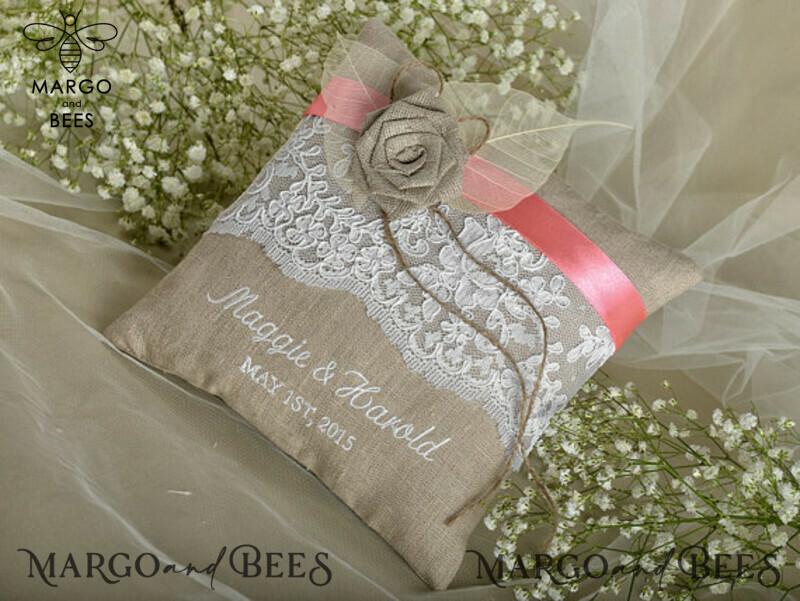 Custom Wedding Ring Box and Vintage Ring Pillow: The Perfect Ceremony Accessories for Your Special Day-2