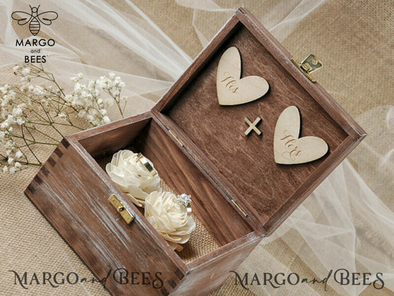 Handmade Rustic Glam Wedding Ring Box: Velvet Luxury for a Custom Ceremony-2