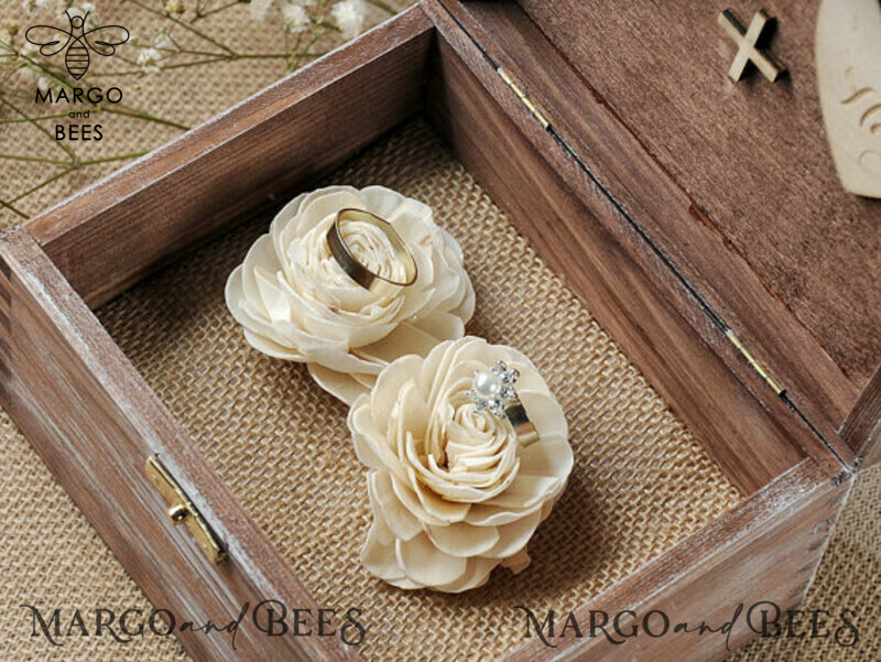 Handmade Rustic Glam Wedding Ring Box: Velvet Luxury for a Custom Ceremony-4