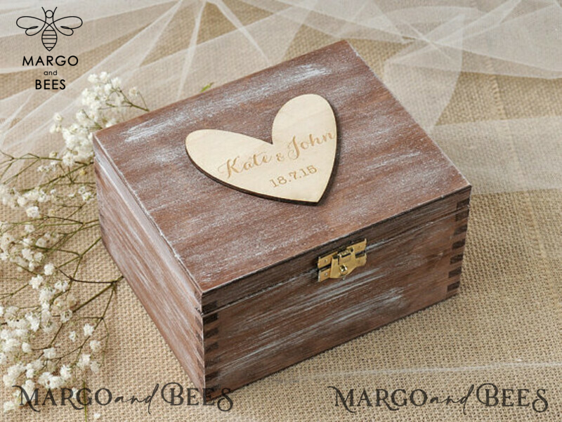 Handmade Rustic Glam Wedding Ring Box: Velvet Luxury for a Custom Ceremony-0