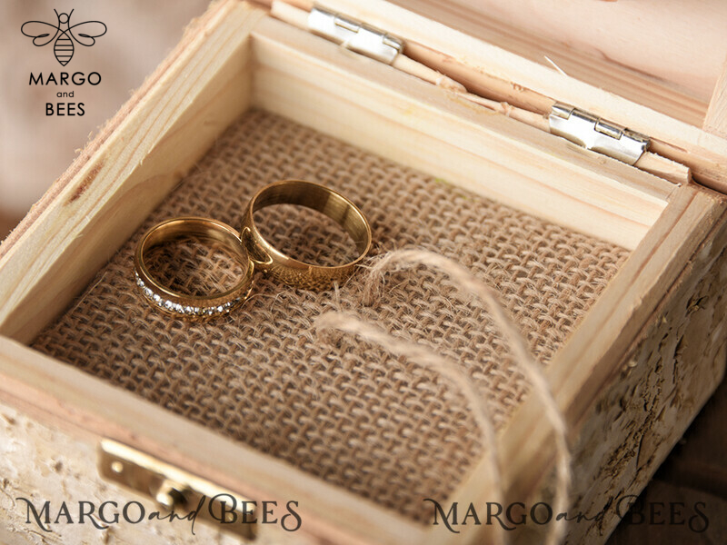 Personalized Wood Wedding Ring Box with Real Flowers in Resin - A Rustic and Luxurious Touch for your Wedding Bands-5