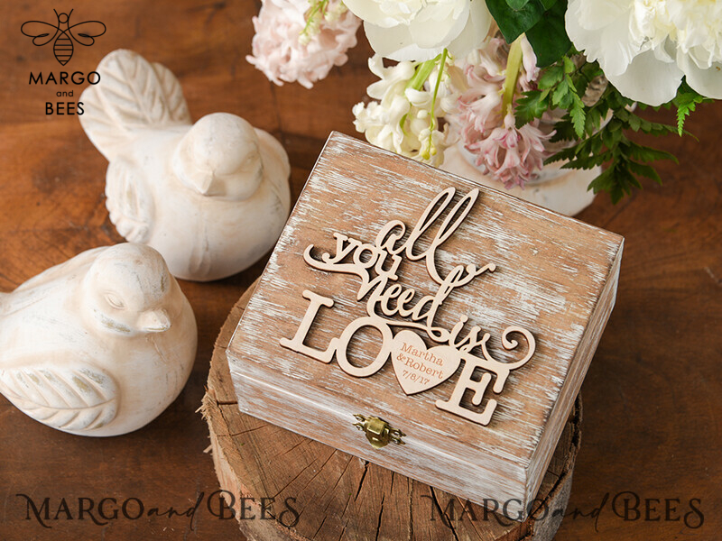 Handcrafted Wooden Wedding Ring Box with Real Flowers in Resin: A Rustic and Luxurious Way to Present your Custom Wedding Rings-4