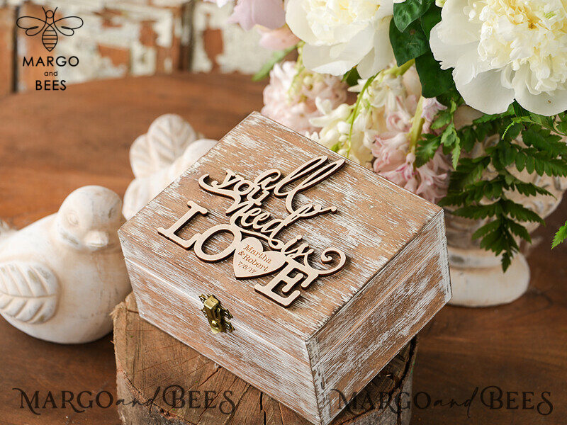 Handcrafted Wooden Wedding Ring Box with Real Flowers in Resin: A Rustic and Luxurious Way to Present your Custom Wedding Rings-5