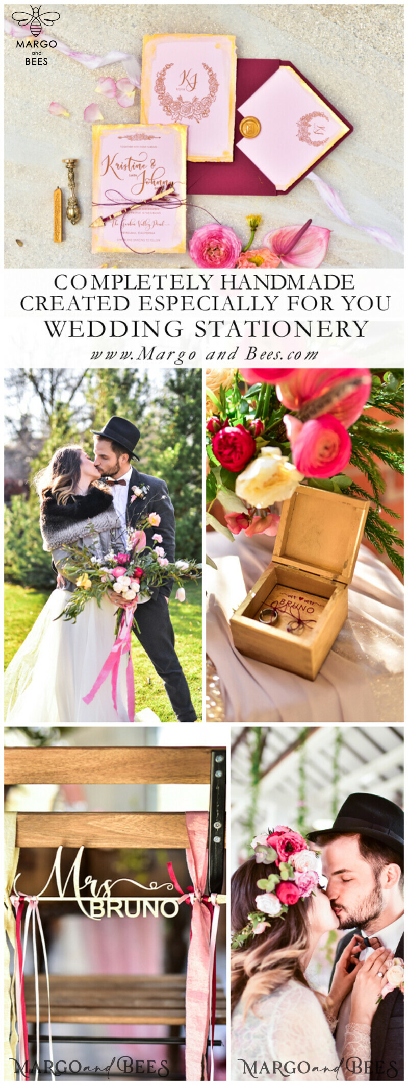 wooden wedding ring box  • rustic ring bearer box • real flowers in resin luxury ring box-5