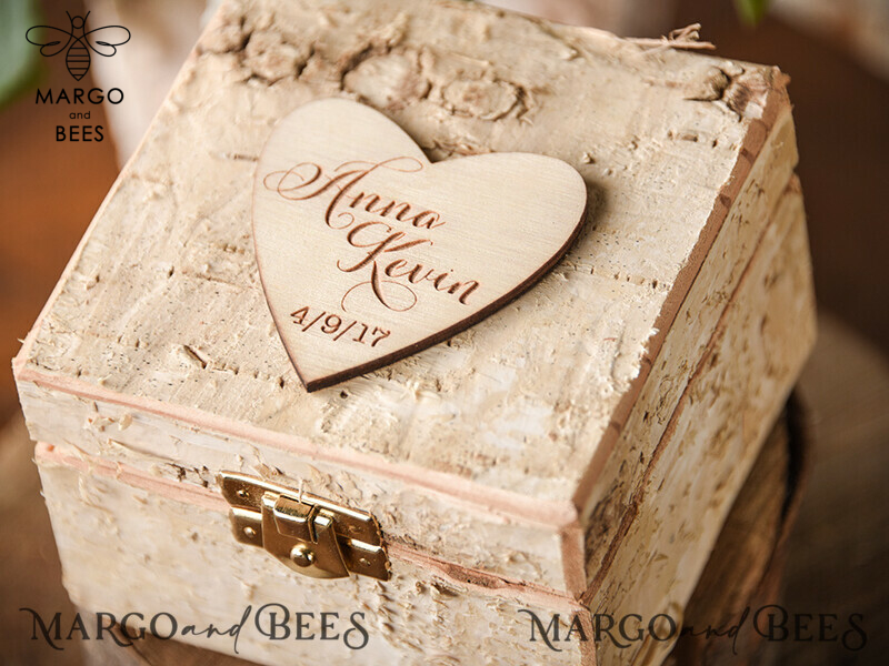 Personalised Handmade Wedding Ring Box: Real Flowers, Wood Luxury - His and Hers-1