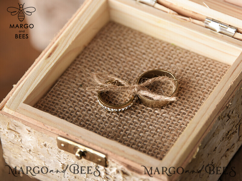 wood wedding ring box  • rustic wedding rings box • real flowers in resin luxury ring box-8