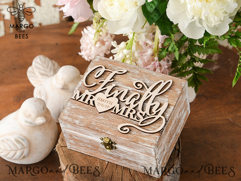 Handmade Rustic Glam Wedding Ring Box: Custom Velvet Luxury Ring Bearer Box for Ceremony-11