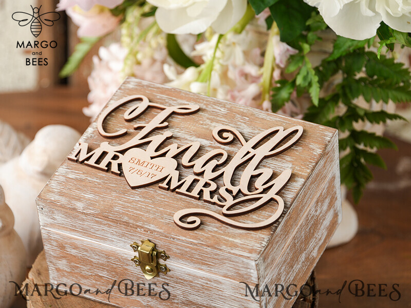 Handmade wedding ring box • Real Flowers ring bearer box • wood luxury ring box-4